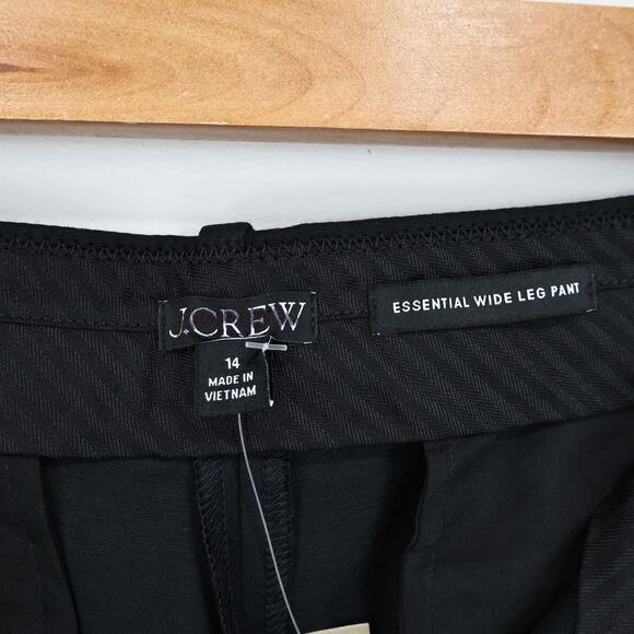 J.Crew Lower Rise Essential Wide Leg Pant City Twill Black Size 14 NWT - Picture 4 of 9